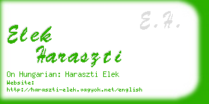 elek haraszti business card